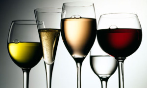 Different shaped wine glasses